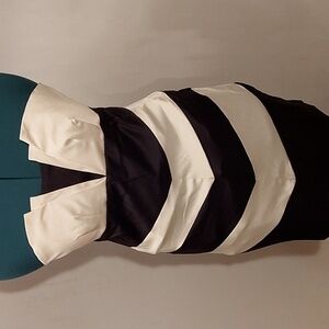 Strapless black and white dress